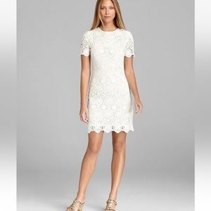 Tory Burch Trixy Crochet Lace Short Dress Ivory Off White Size XS